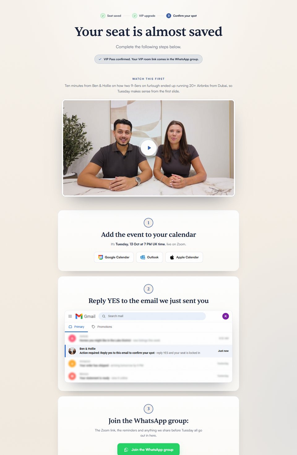 Thank-you page preview